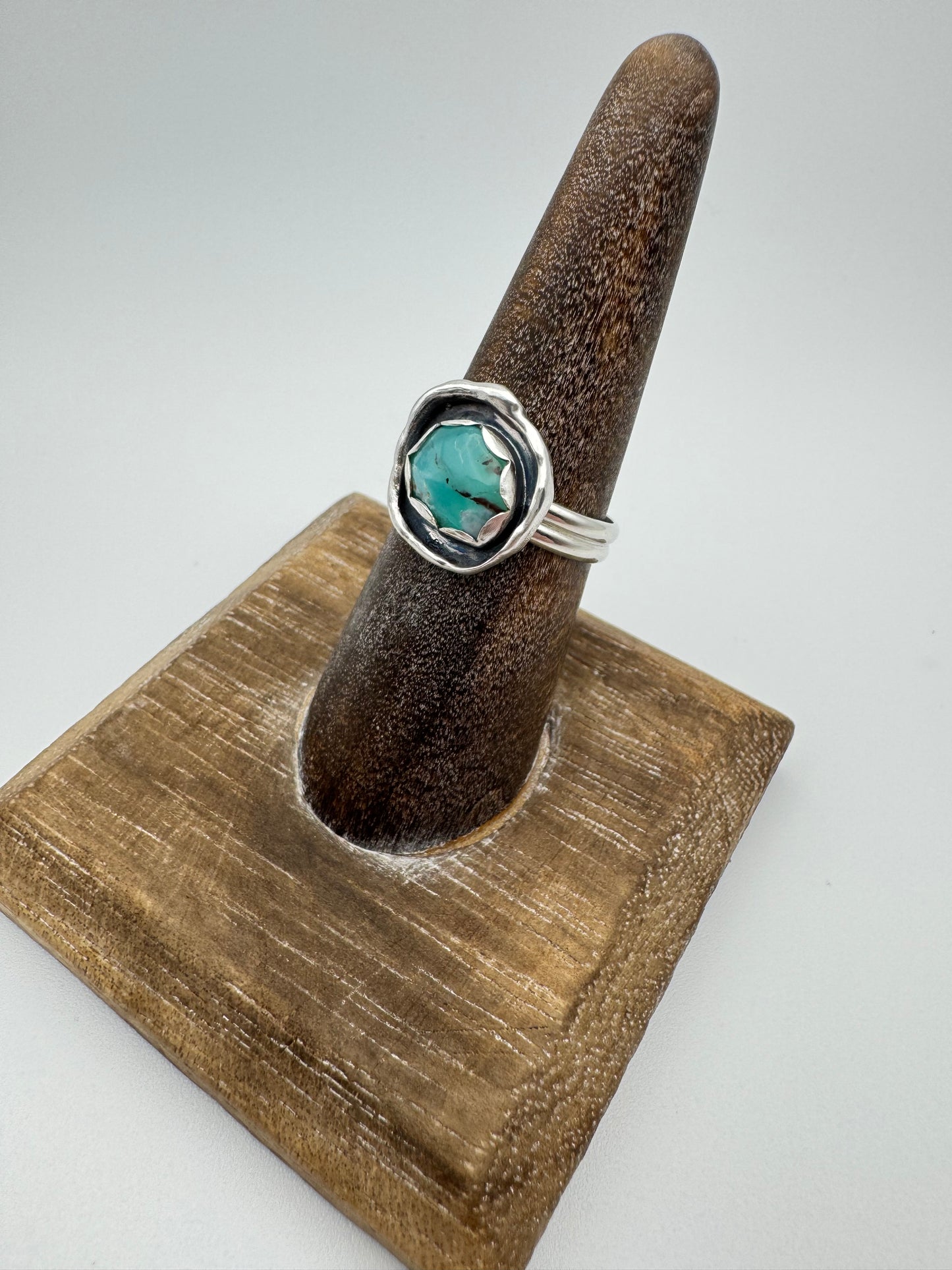 Azure Arcana Collection || Peruvian Opal Shadowbox Ring Size 7.5