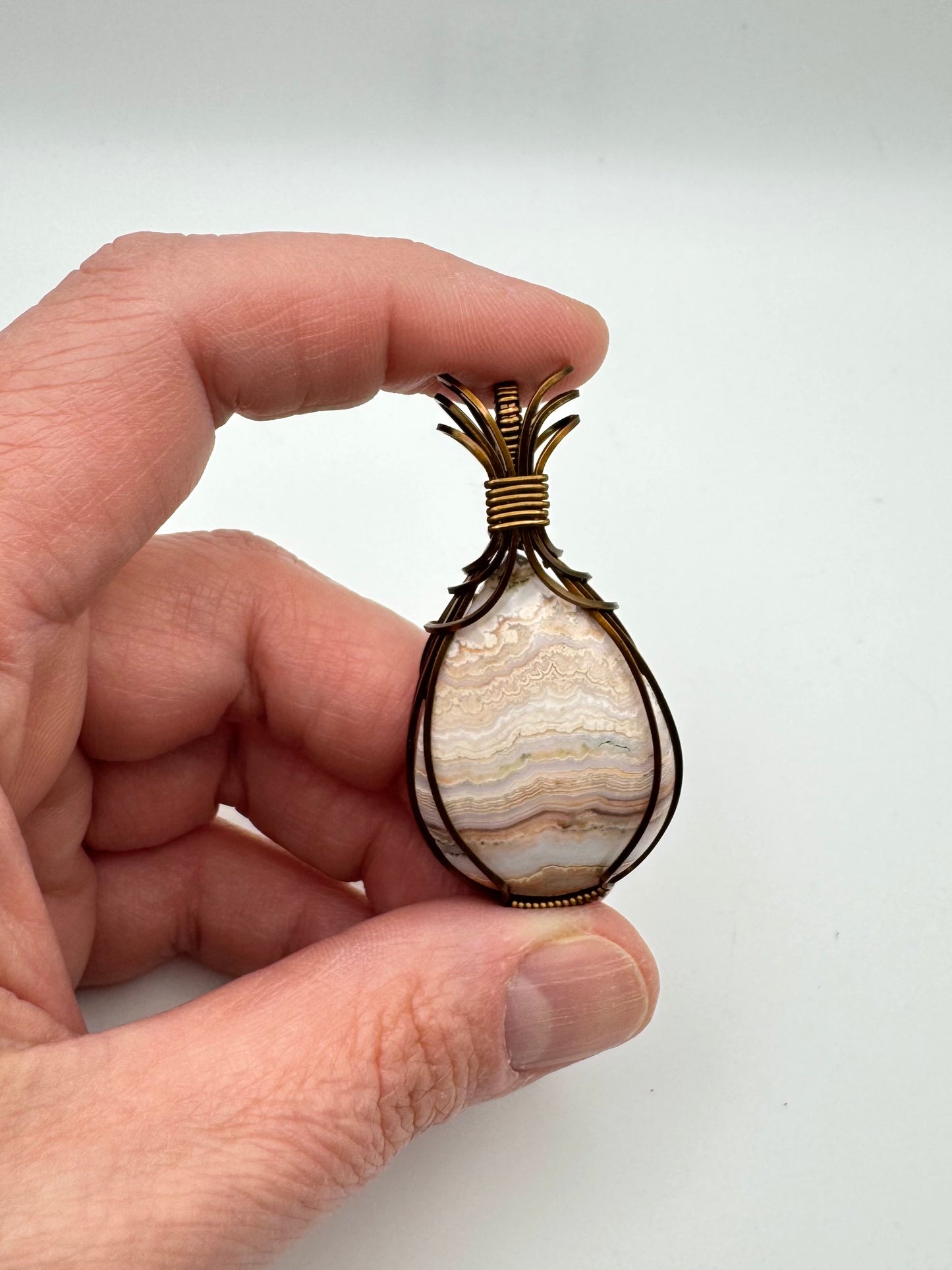 The Ostara Collection || Pink Lace Agate Pendant