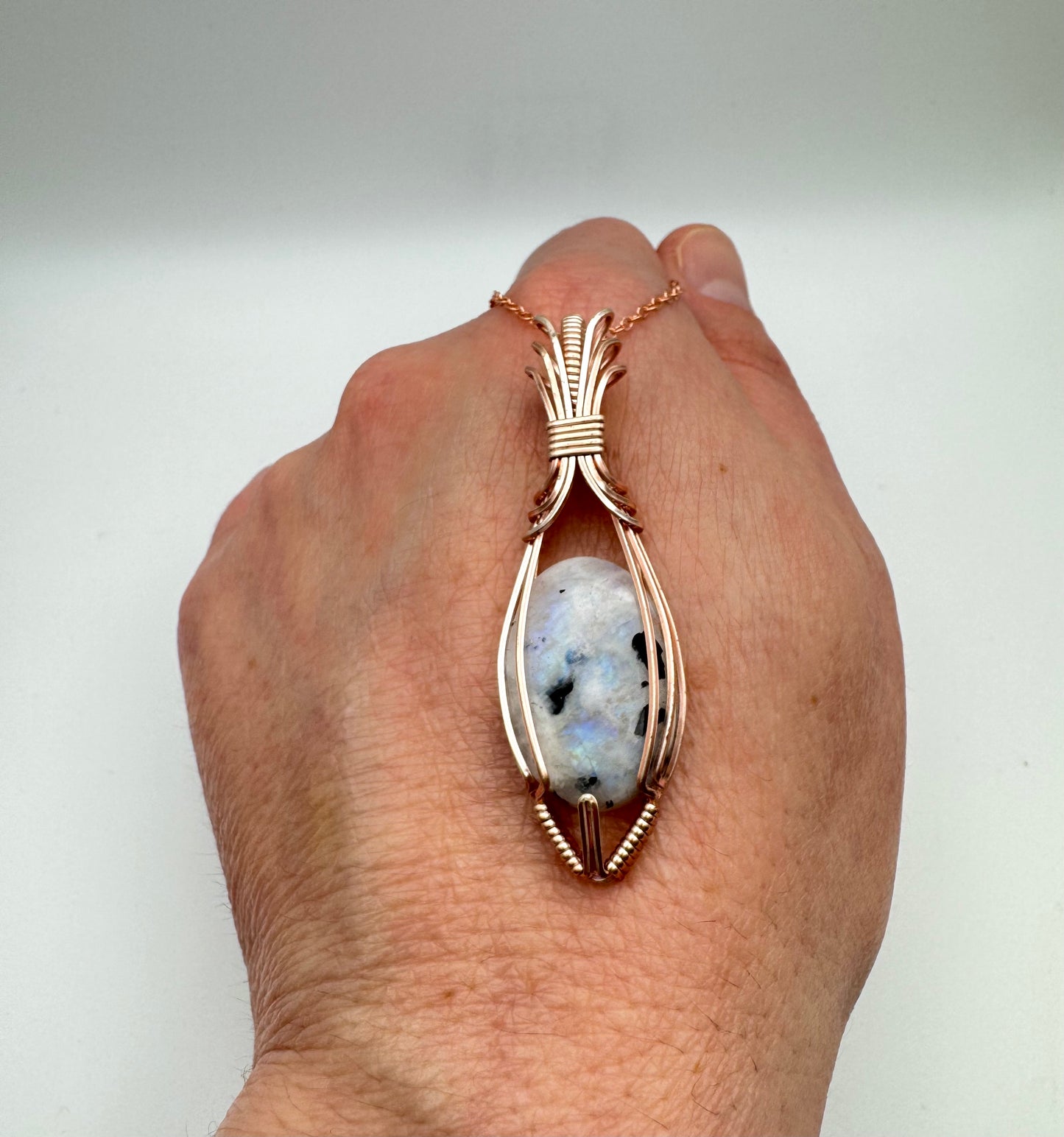 The Ostara Collection || Rainbow Moonstone Pendant