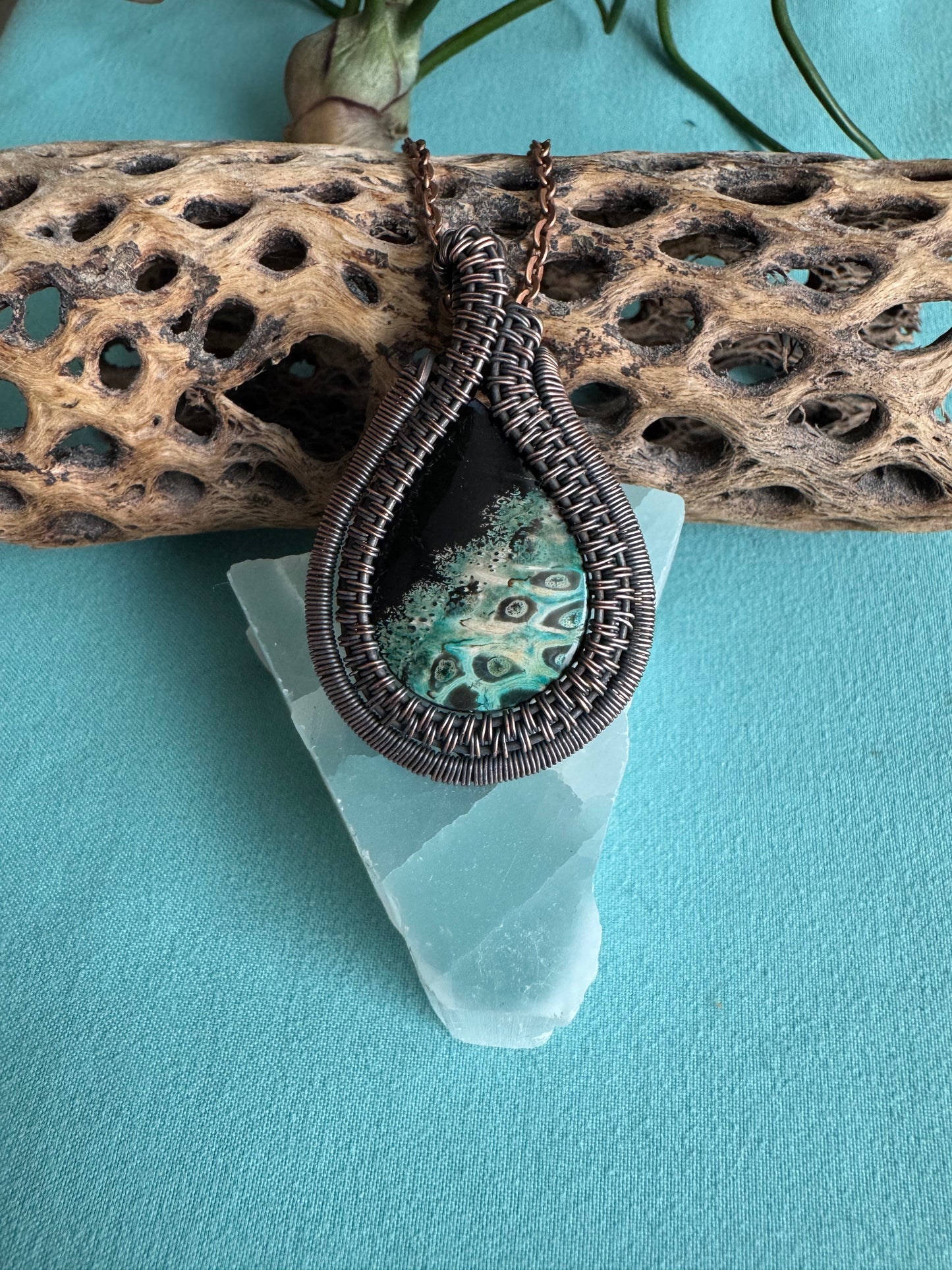 Weaved Palm Root Pendant