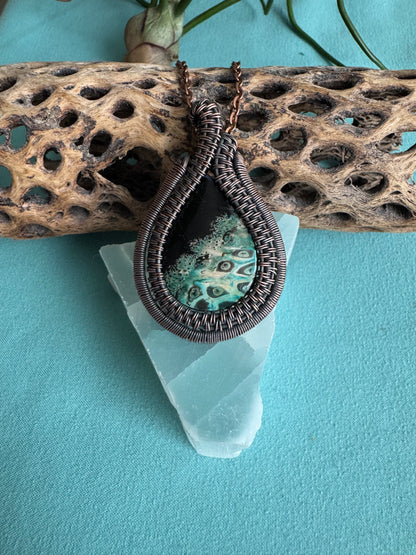 Weaved Palm Root Pendant