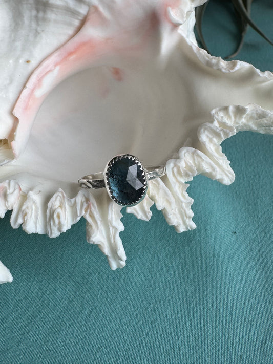 Teal Moss Kyanite Ring