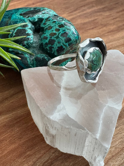 Azure Arcana Collection || Tibetan Turquoise Shadowbox Ring Size 8.5