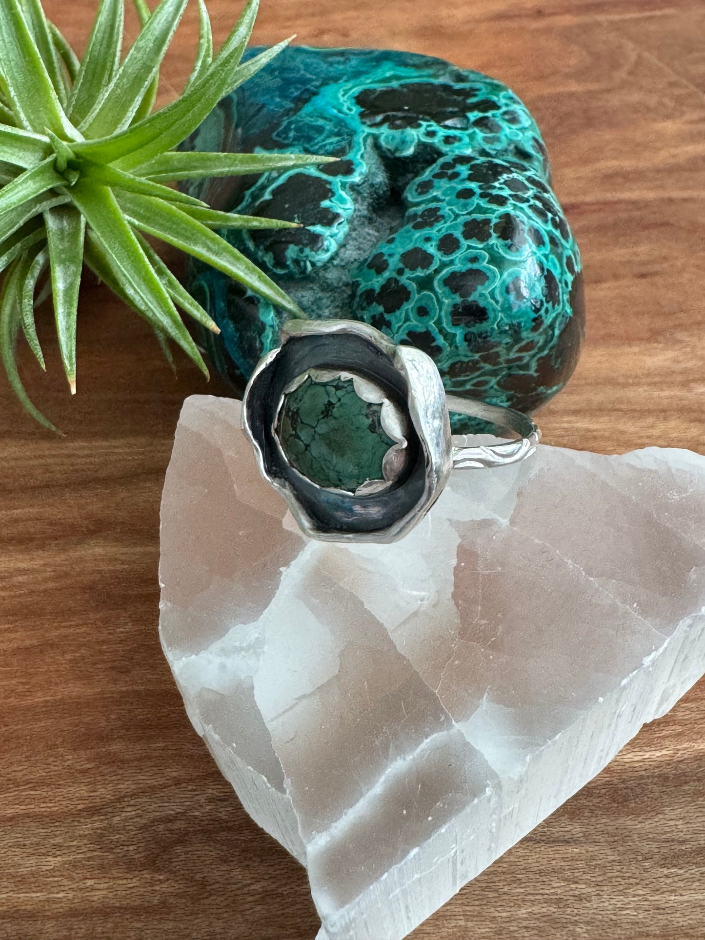 Azure Arcana Collection || Tibetan Turquoise Shadowbox Ring Size 8.5