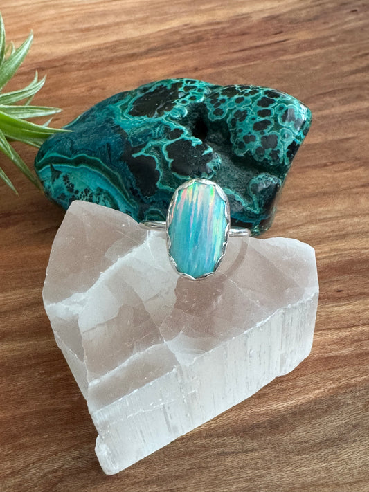 Azure Arcana Collection || Aurora Opal Ring Size 9