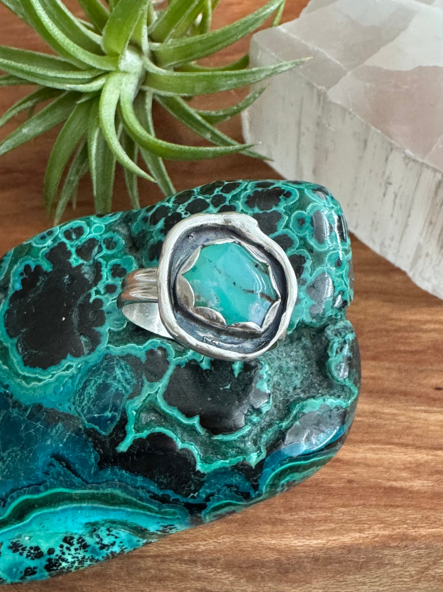 Azure Arcana Collection || Peruvian Opal Shadowbox Ring Size 7.5