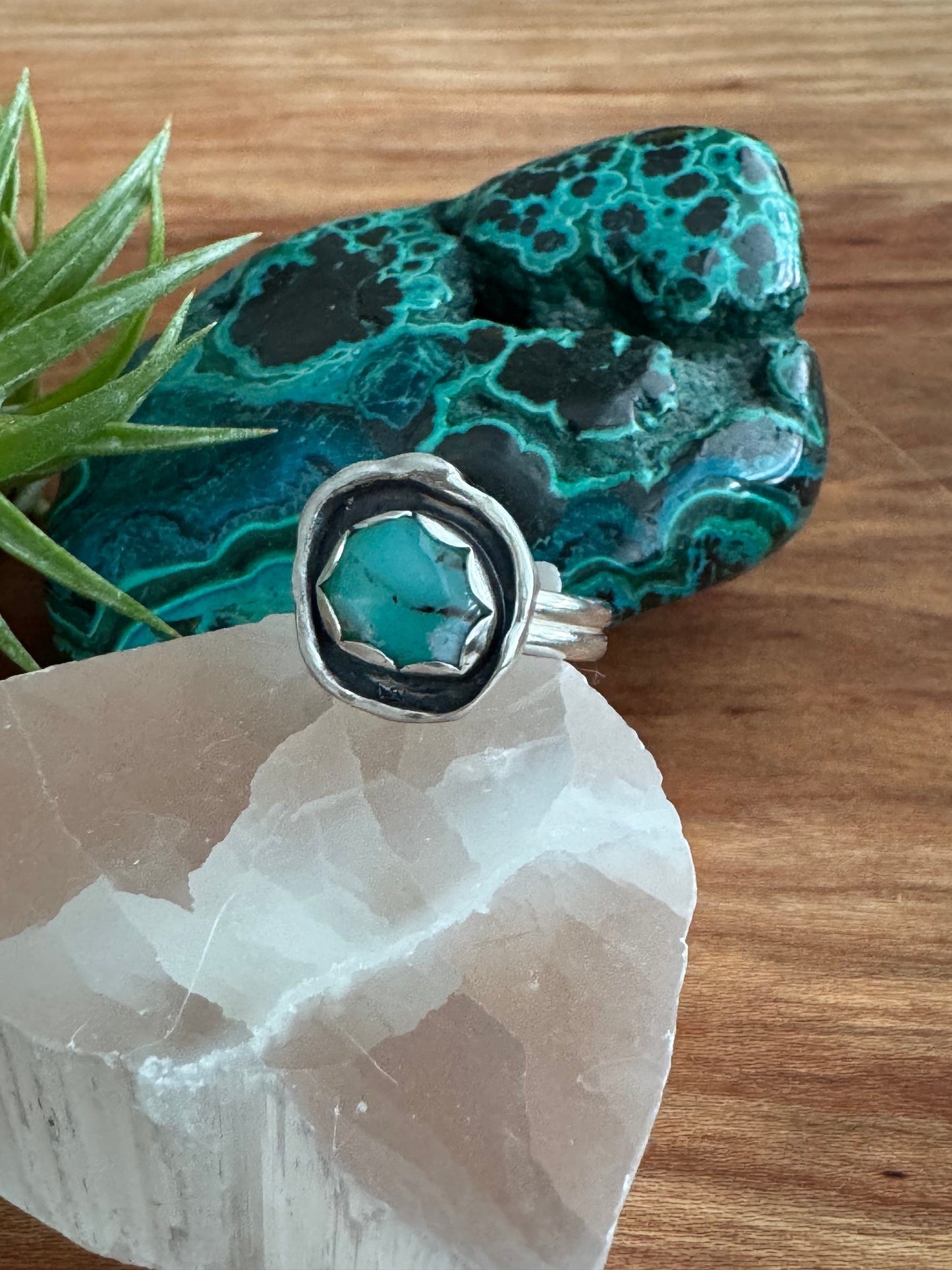 Azure Arcana Collection || Peruvian Opal Shadowbox Ring Size 7.5