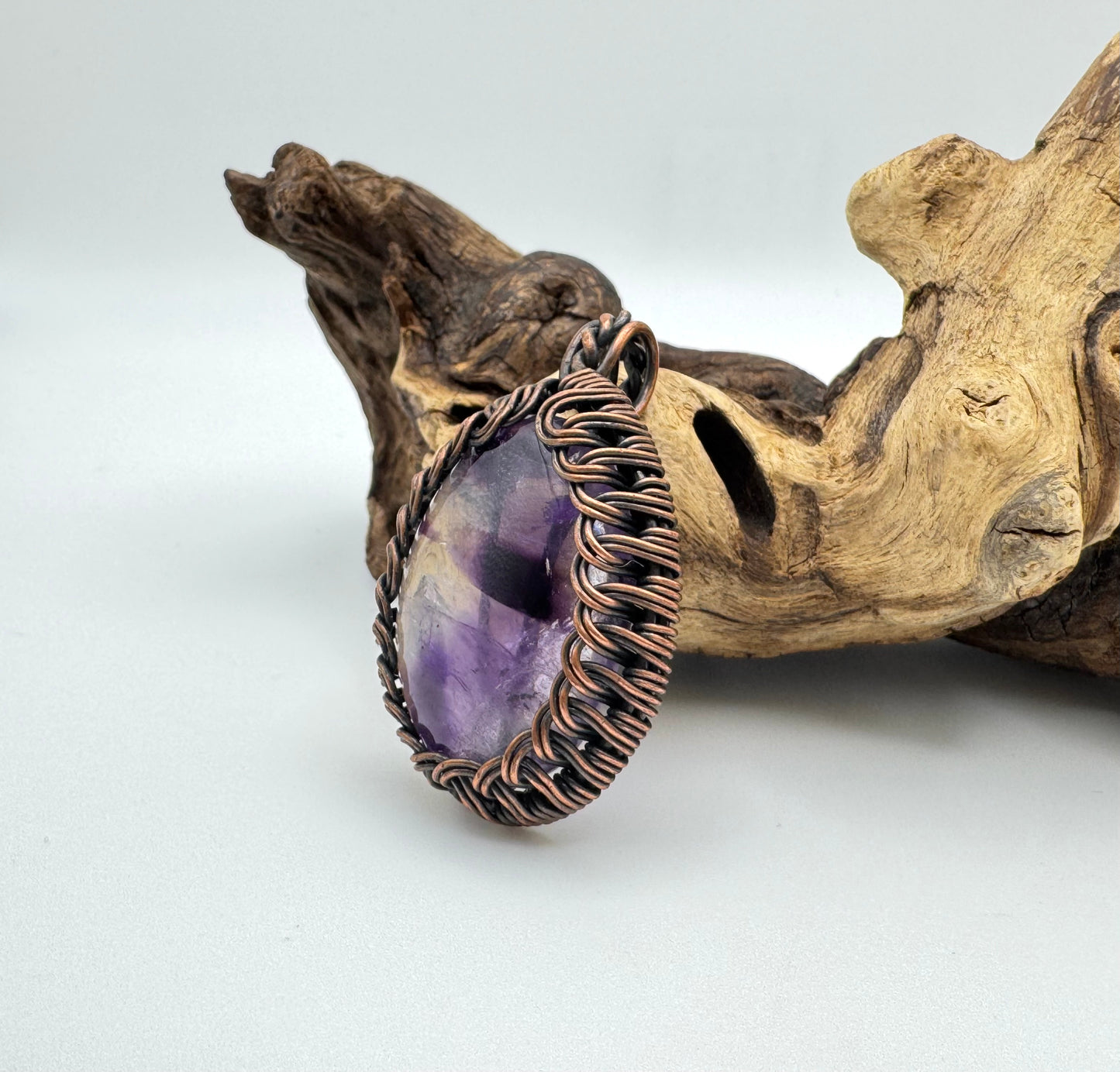 The Ostara Collection || Amethyst Pendant in Copper