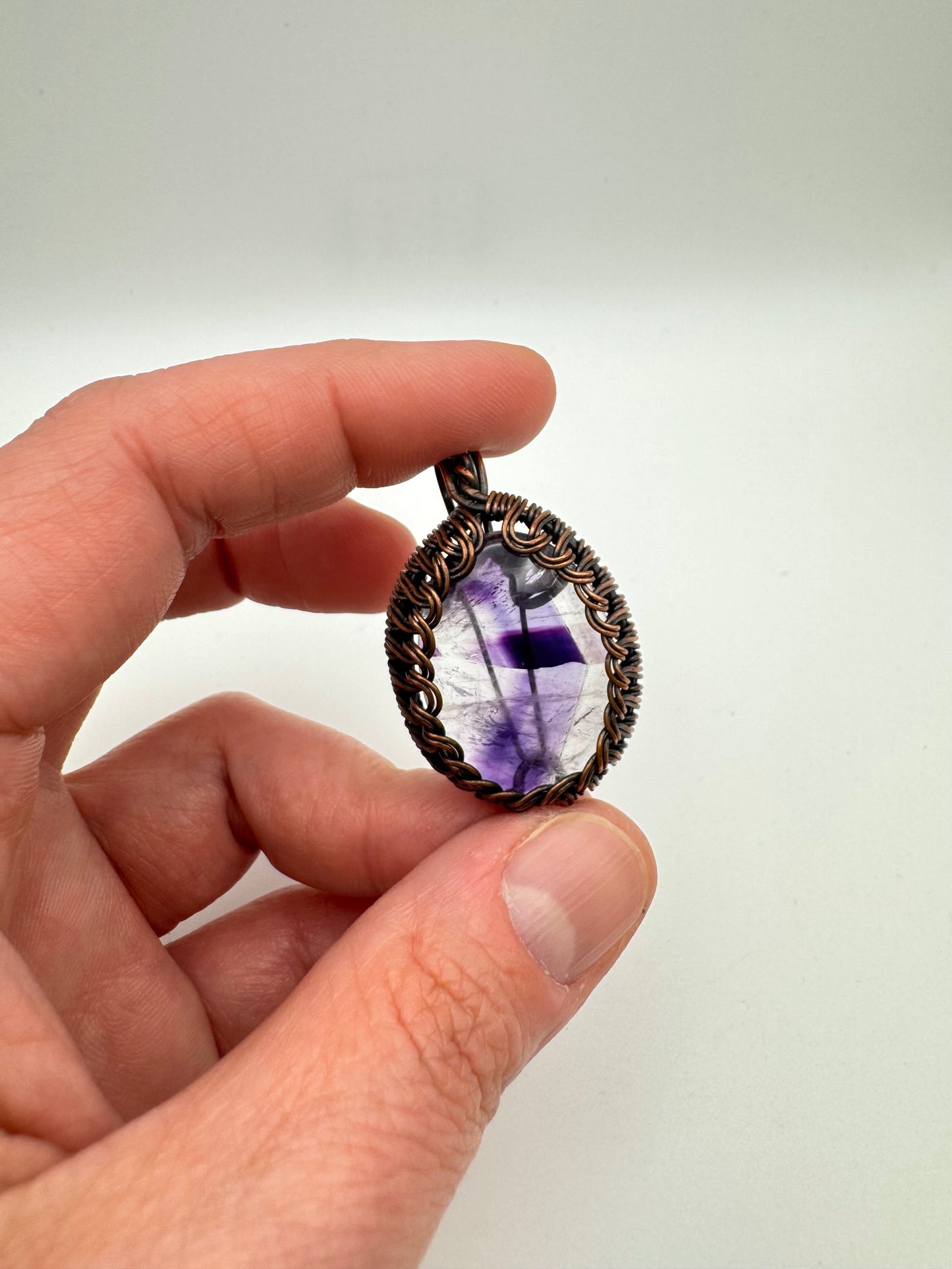 The Ostara Collection || Amethyst Pendant in Copper