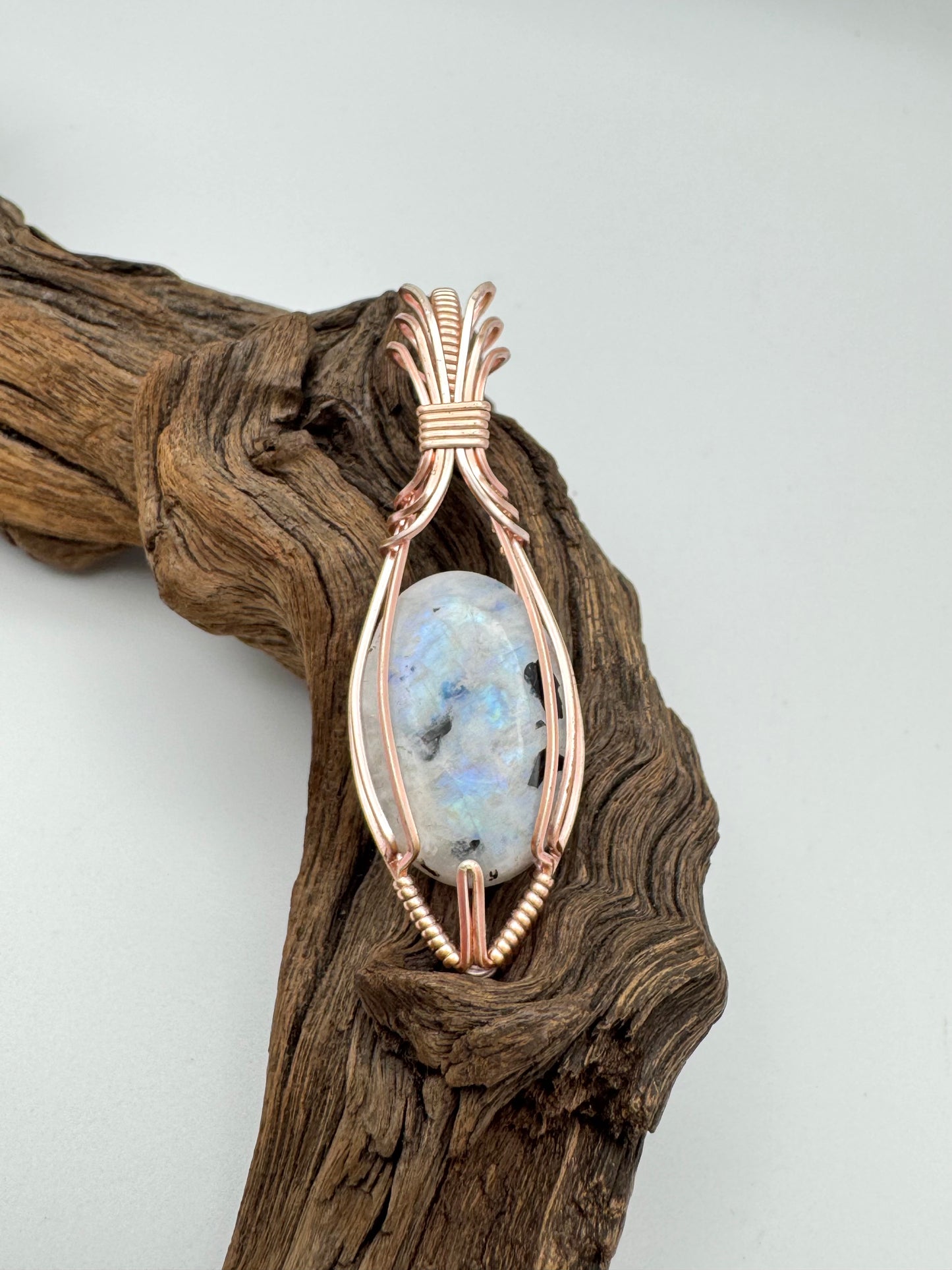 The Ostara Collection || Rainbow Moonstone Pendant