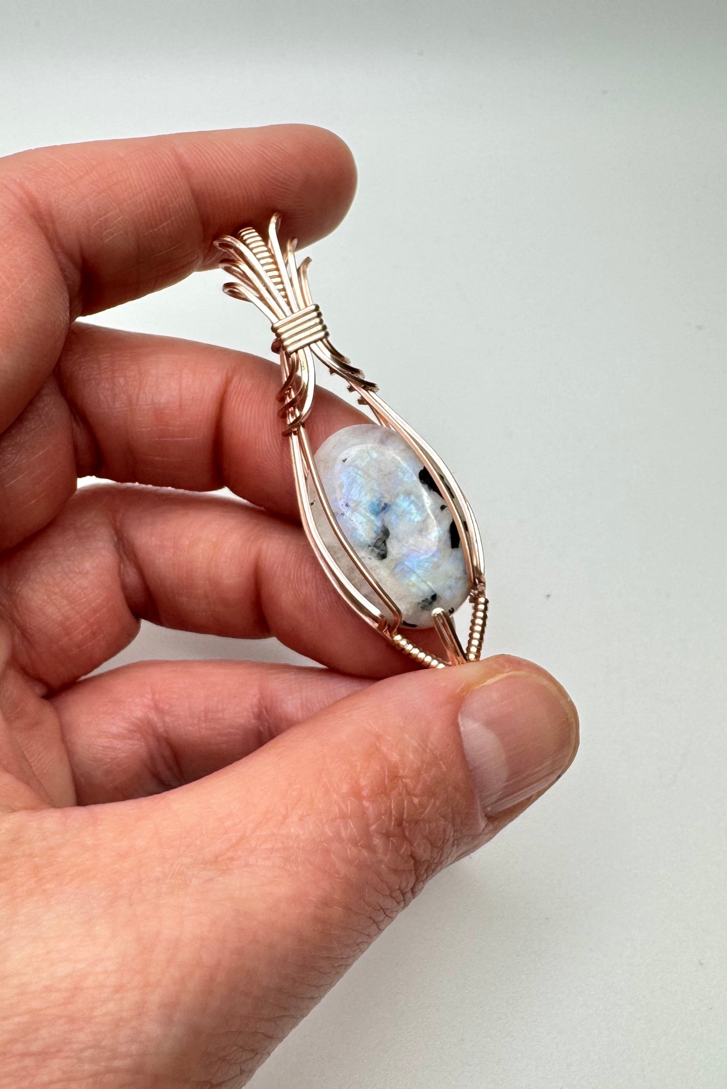 The Ostara Collection || Rainbow Moonstone Pendant