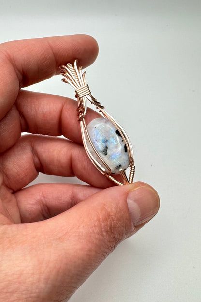 The Ostara Collection || Rainbow Moonstone Pendant