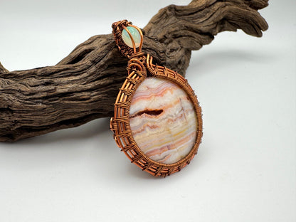 The Ostara Collection || Lace Agate & Opal Pendant
