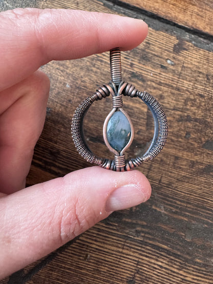 Mosslight || Faceted Moss Agate Pendant