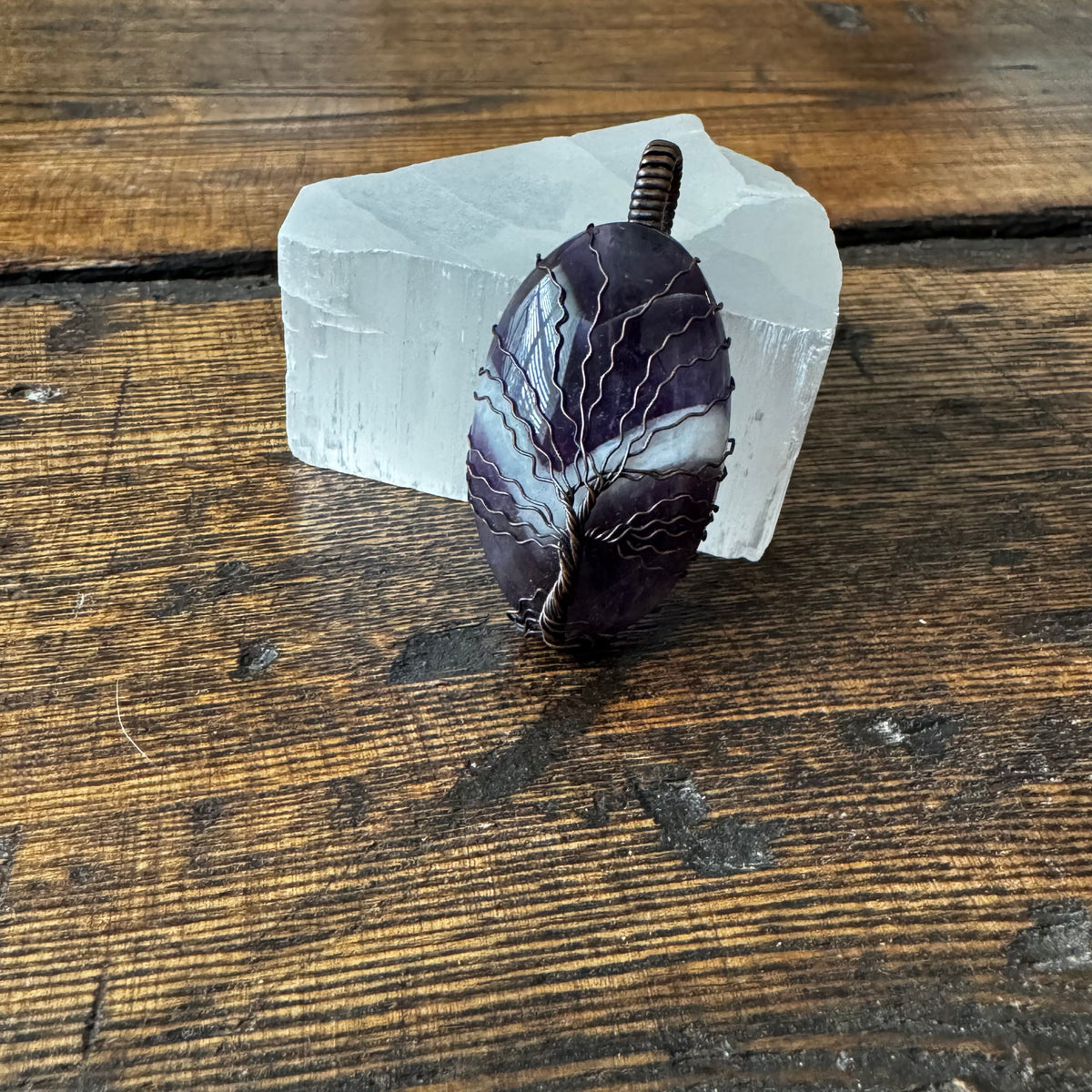 Whisperwood: The Seer || Chevron Amethyst Pendant
