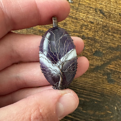 Whisperwood: The Seer || Chevron Amethyst Pendant