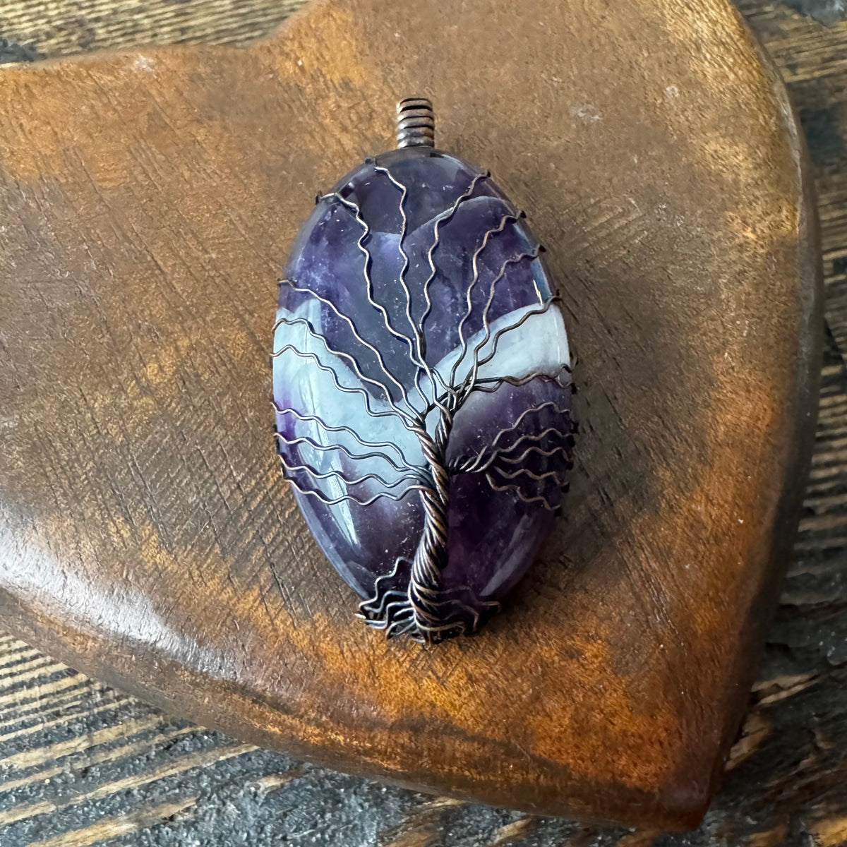 Whisperwood: The Seer || Chevron Amethyst Pendant
