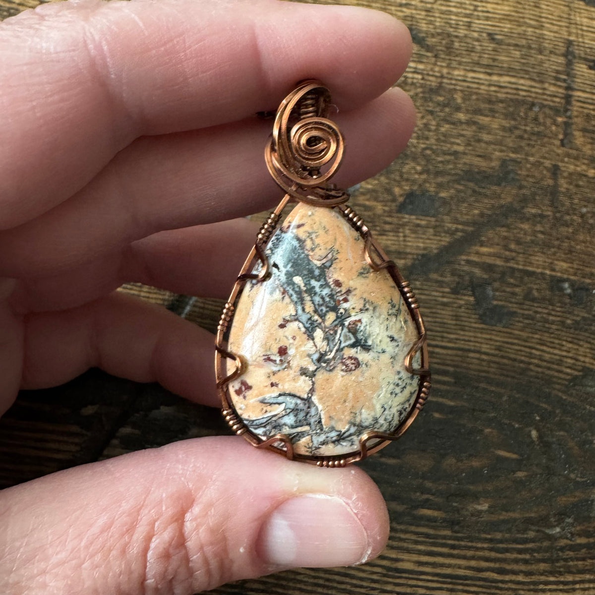 The Painted Canyon || Dendritic Picture Jasper Pendant