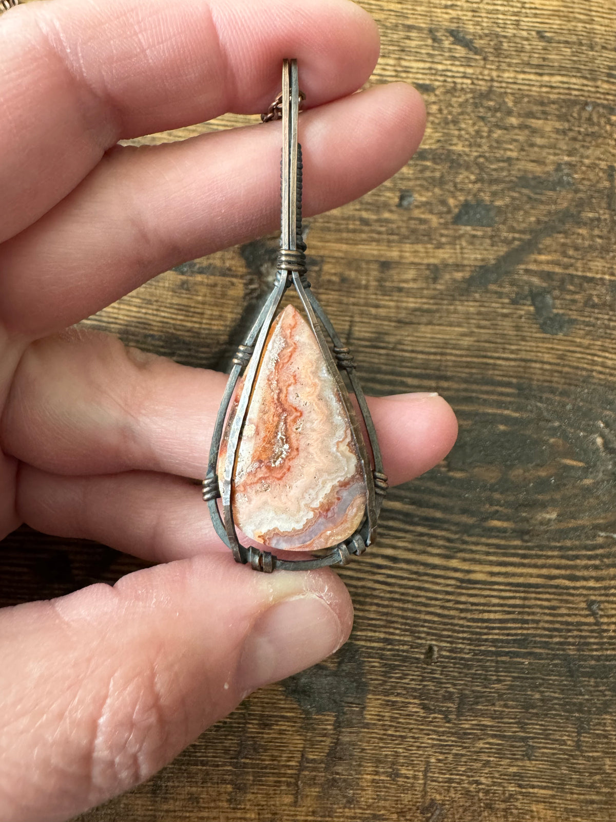 The Outlier || Pink Lace Agate Pendant