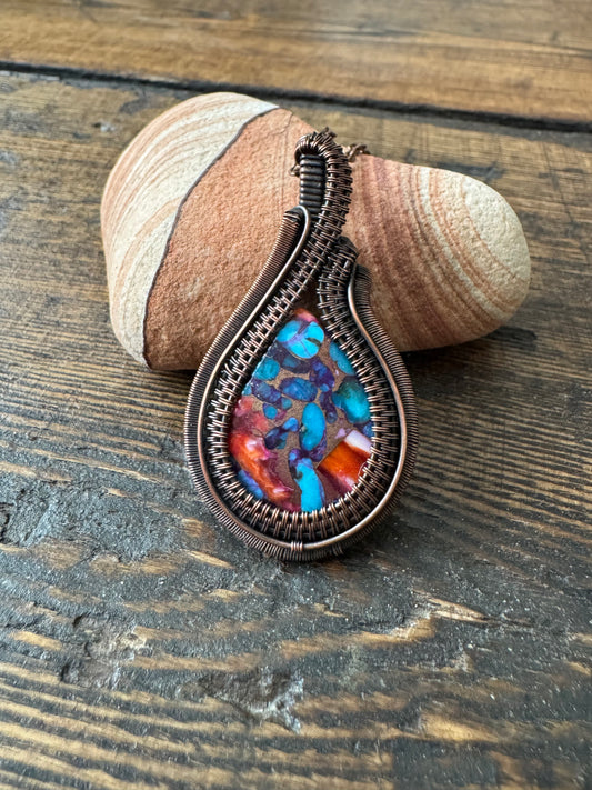 Embersea || Spiney Oyster Turquoise Pendant