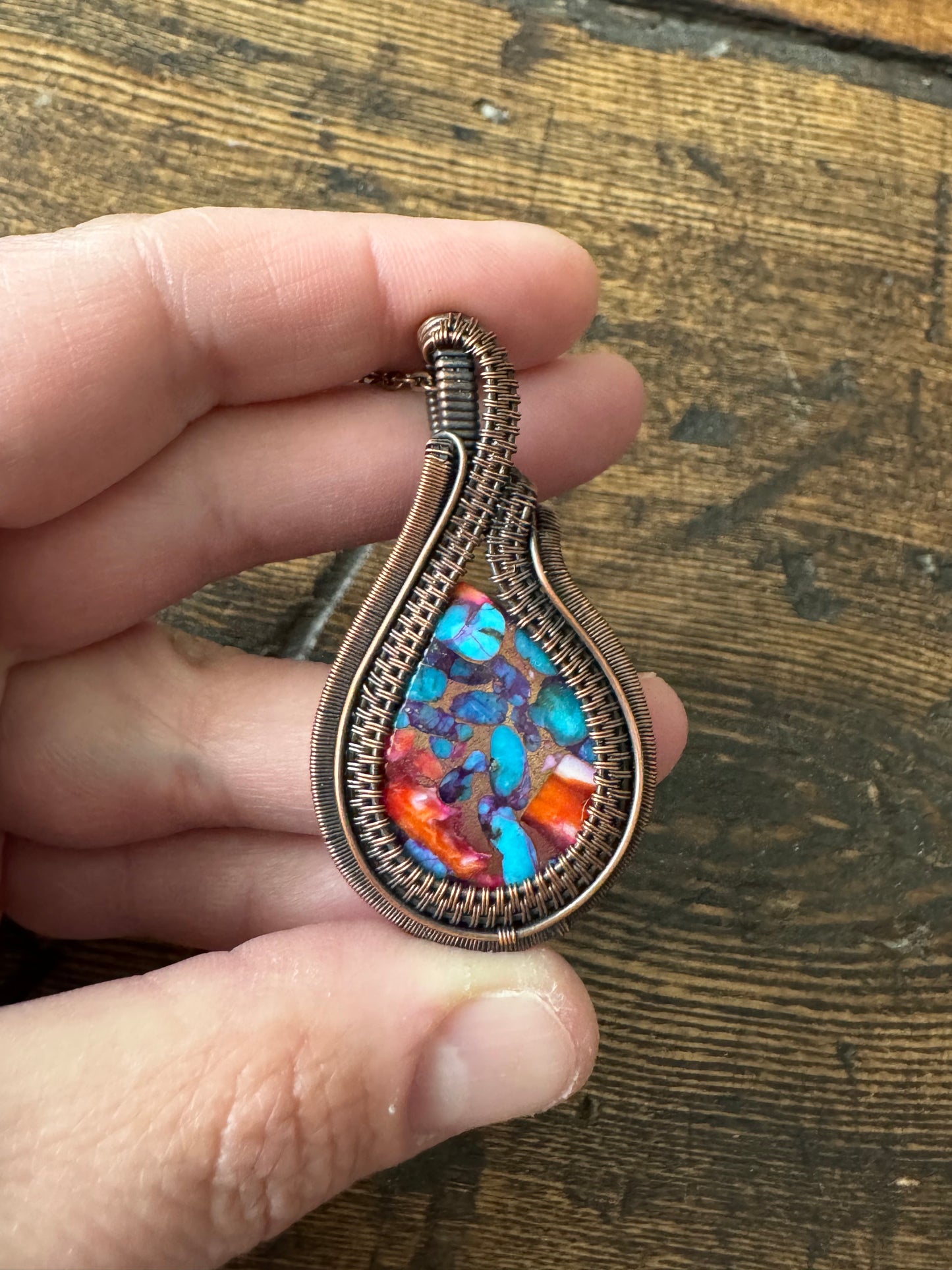 Embersea || Spiney Oyster Turquoise Pendant
