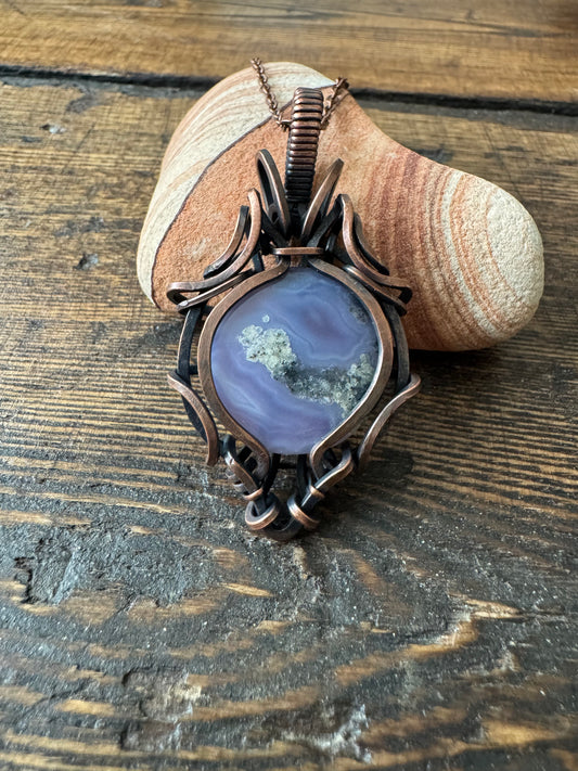 Moon Garden || Purple Moss Agate Pendant