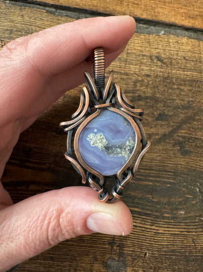 Moon Garden || Purple Moss Agate Pendant