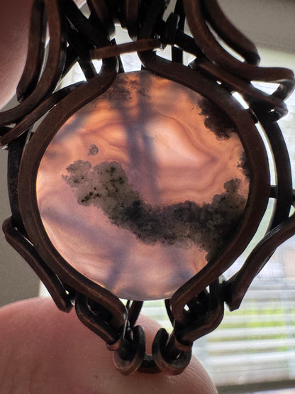 Moon Garden || Purple Moss Agate Pendant