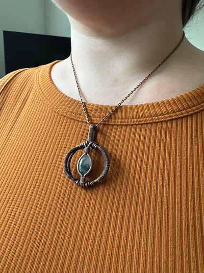 Mosslight || Faceted Moss Agate Pendant