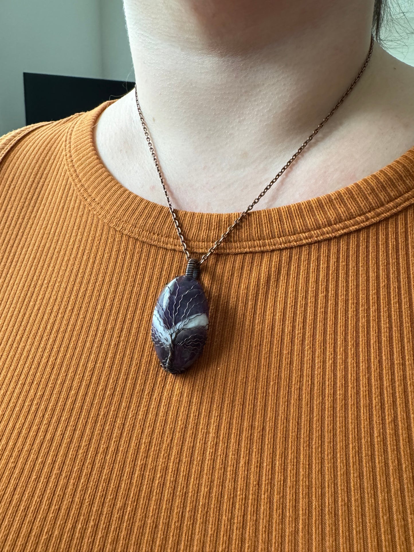 Whisperwood: The Seer || Chevron Amethyst Pendant