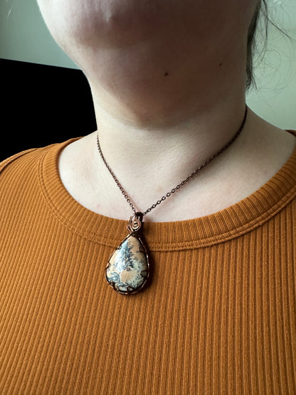 The Painted Canyon || Dendritic Picture Jasper Pendant