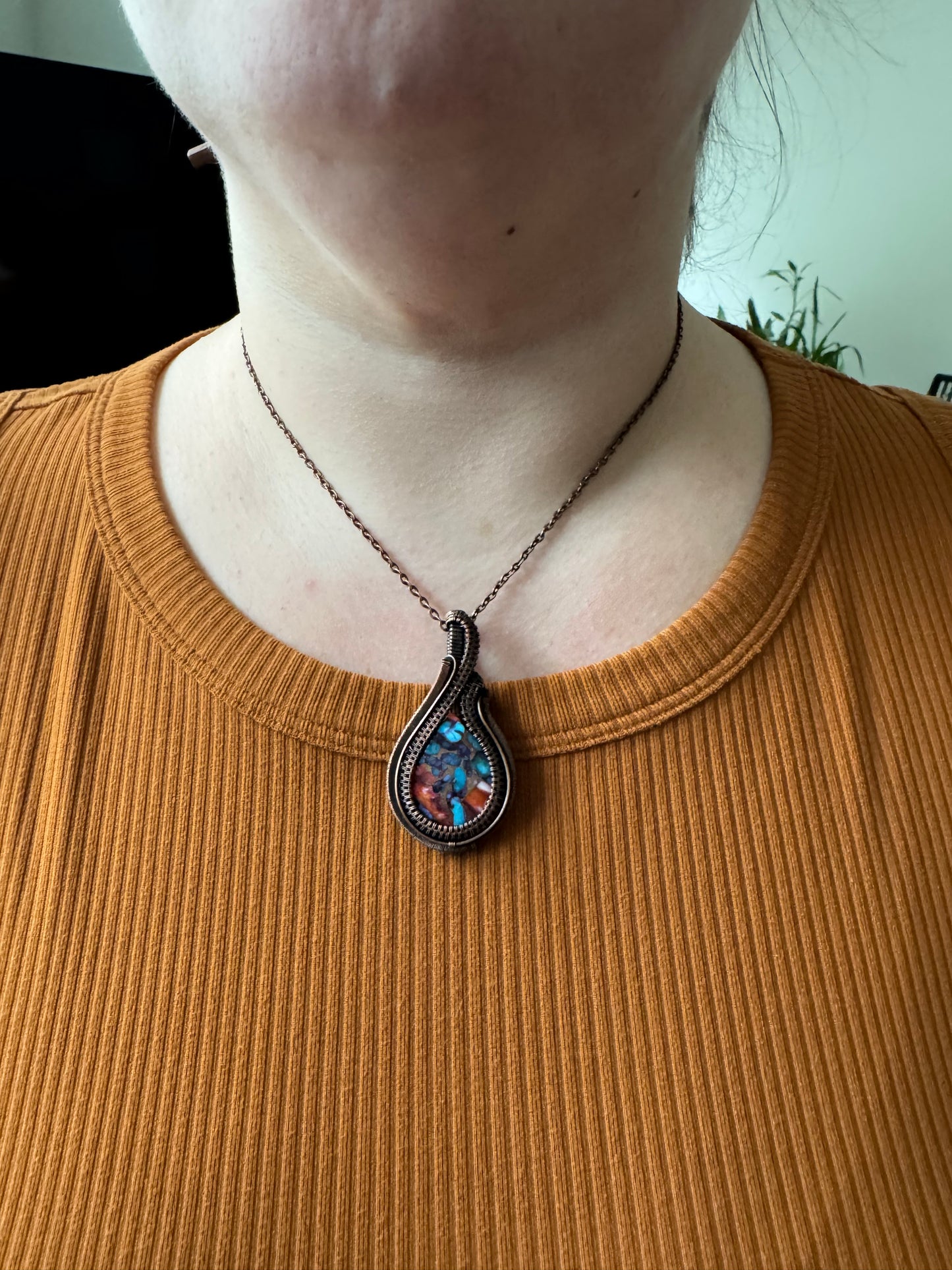 Embersea || Spiney Oyster Turquoise Pendant