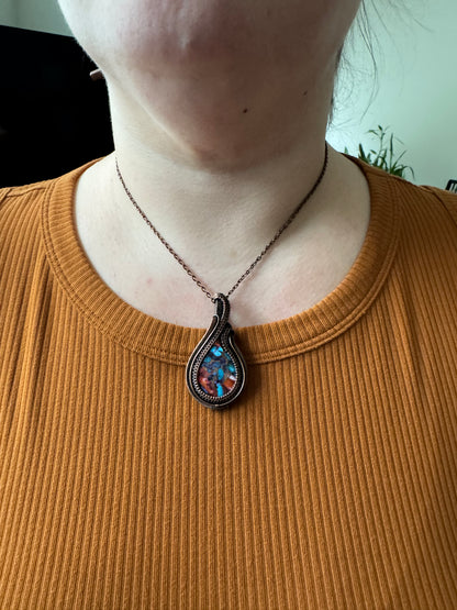 Embersea || Spiney Oyster Turquoise Pendant
