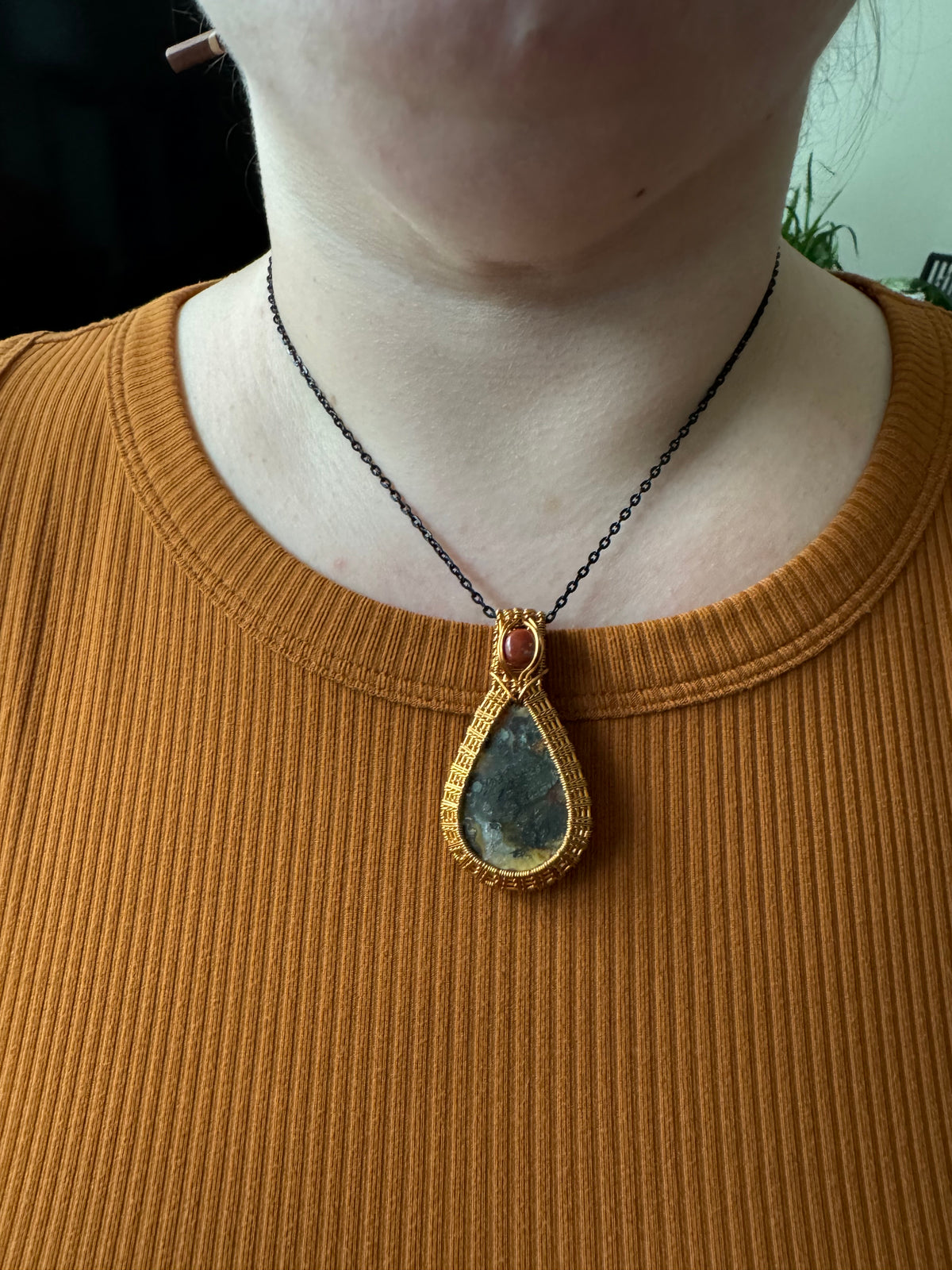 Emberwild || Red Marcasite & Red Jasper Pendant