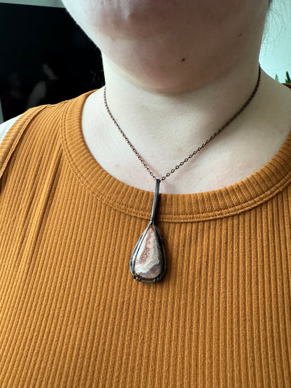 The Outlier || Pink Lace Agate Pendant