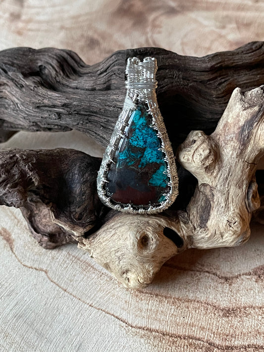 Azurite Pendant in Sterling Silver