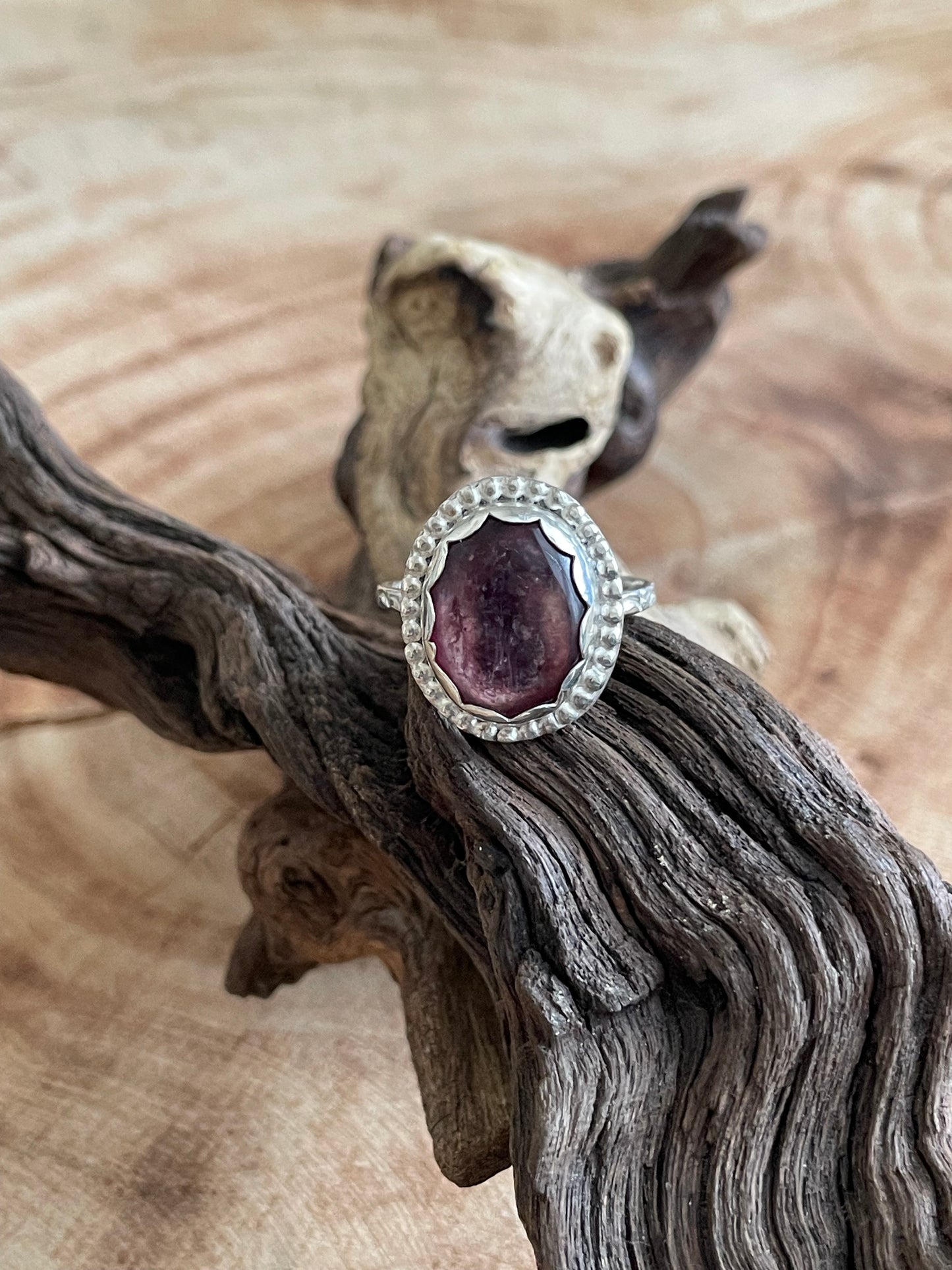 Size 8.5 | Lepidolite and Sterling Silver Ring